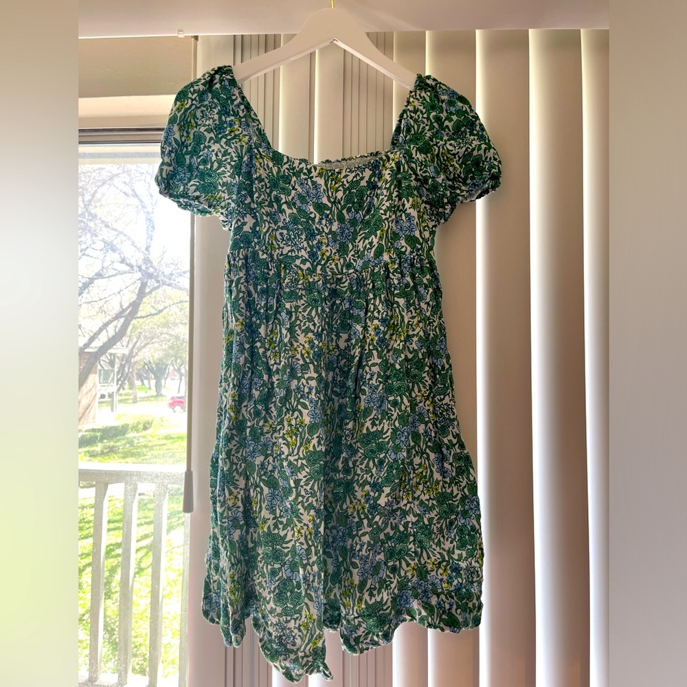 Jcrew Liberty Floral Green Dress